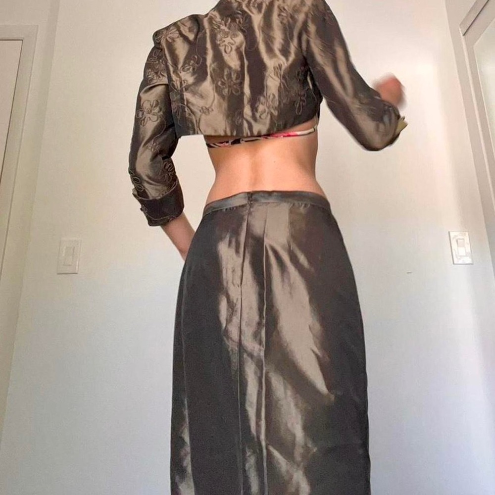 Vintage Flower Shrug & Long Maxi Skirt 2pc Matchi… - image 7